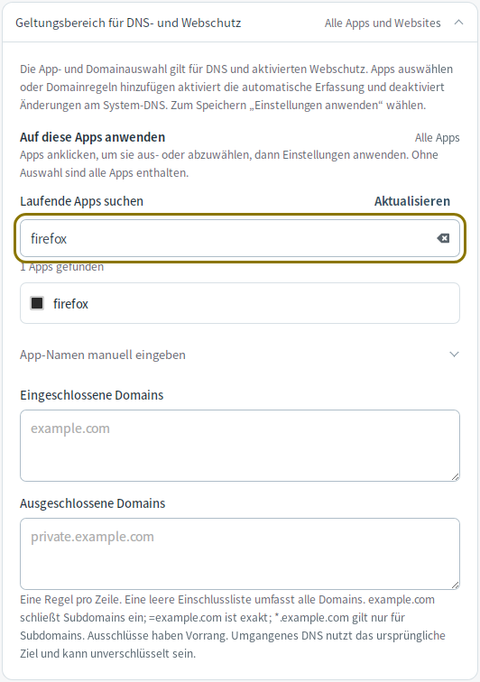 Anwendungs- und Domainbereich — Mudfish DNS 0.1.3 (Linux)