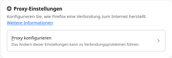 Proxy-Einstellungen in Firefox öffnen