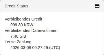 Guthaben und verfügbares Datenvolumen
