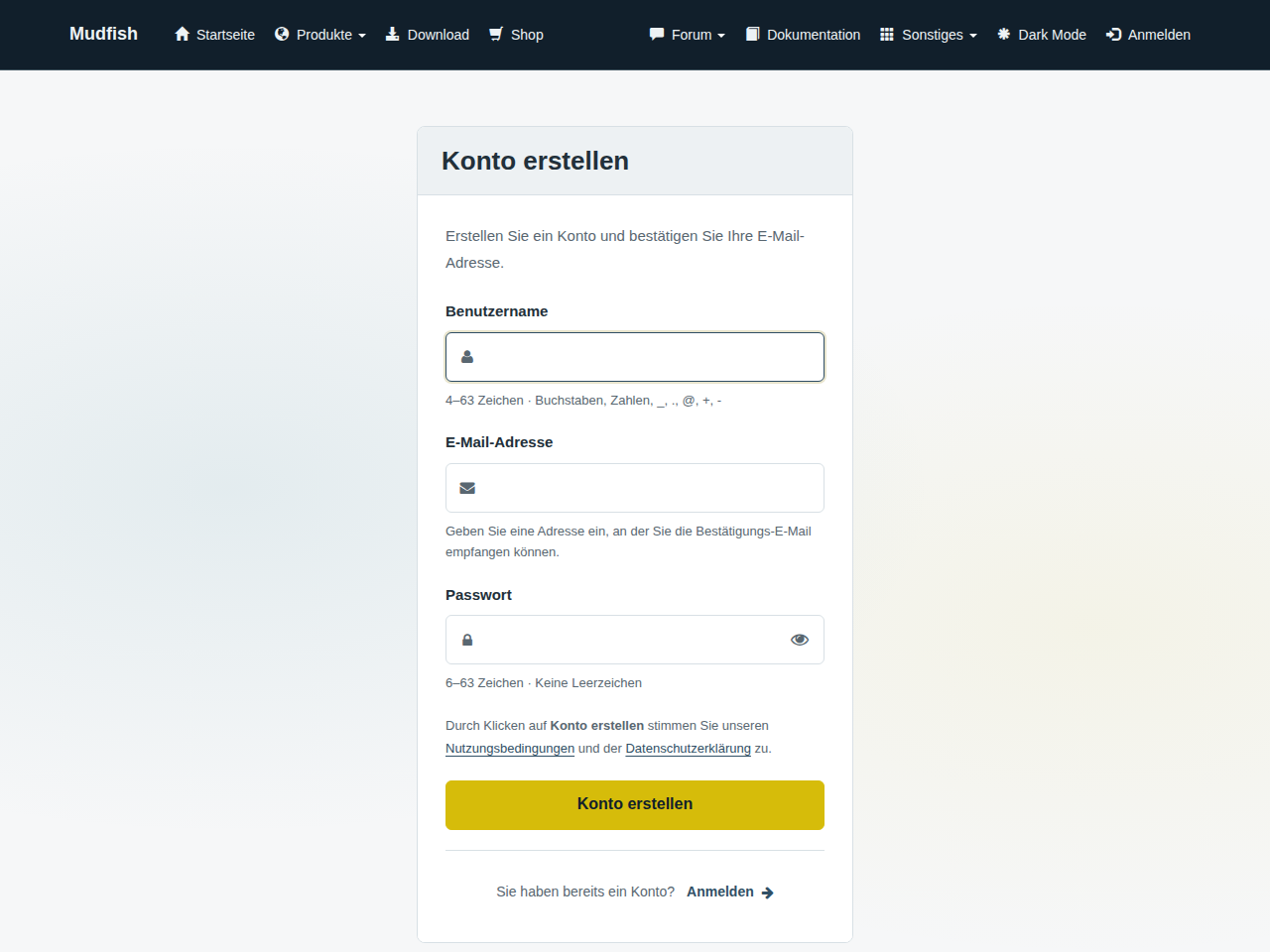Konto erstellen