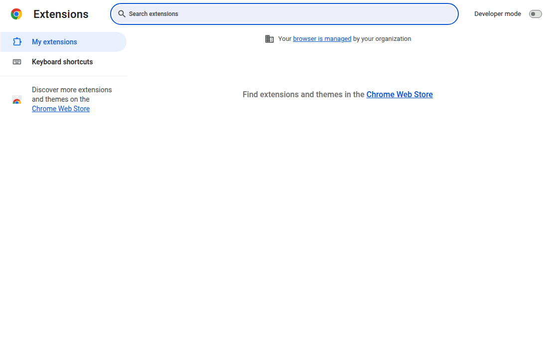 Open Chrome's extension management page
