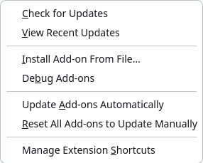Install the downloaded XPI package