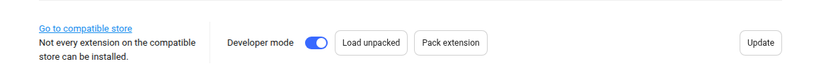 Load the unpacked extension