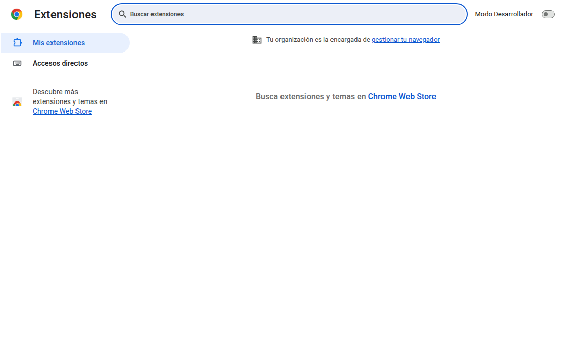 Gestión de extensiones en Chrome