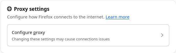 Tetapan proksi Firefox