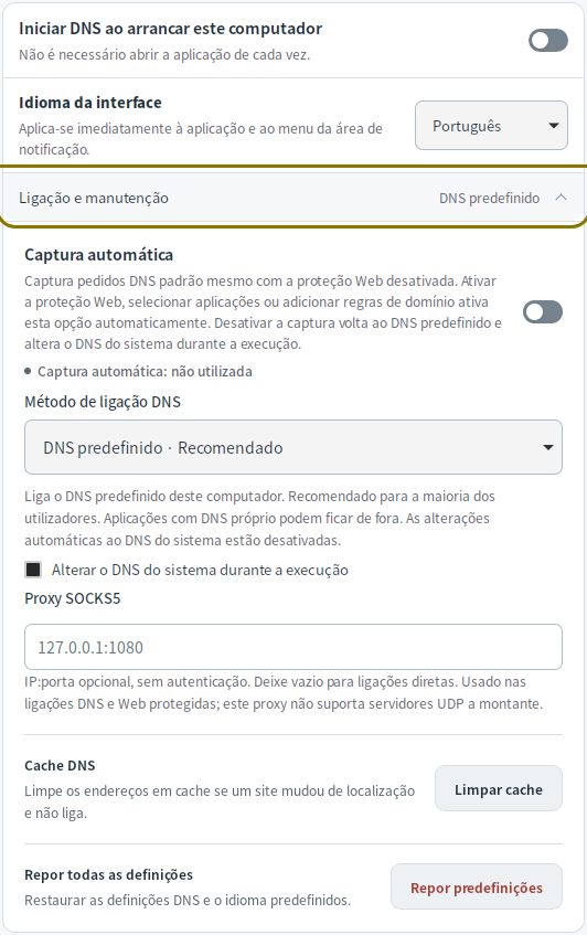 Cache DNS e reposição — Mudfish DNS 0.1.3 (Linux)