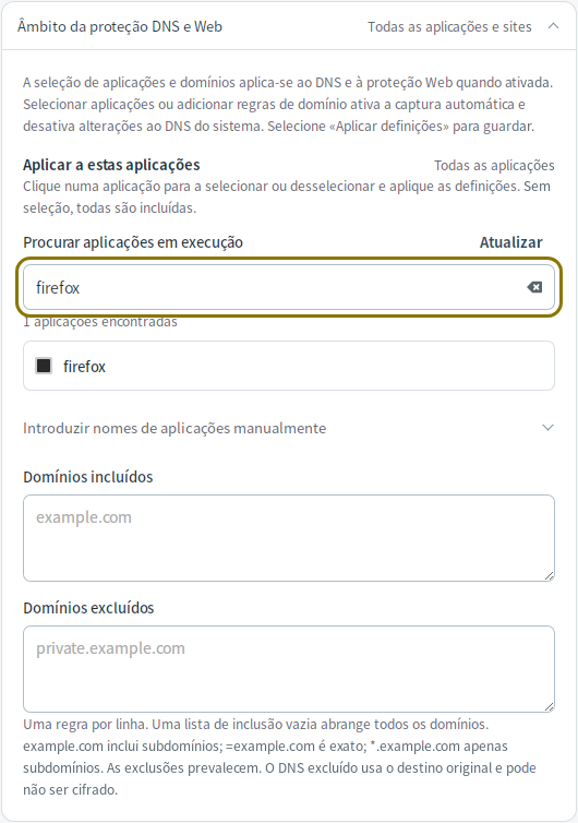 Regras de domínio — Mudfish DNS 0.1.3 (Linux)