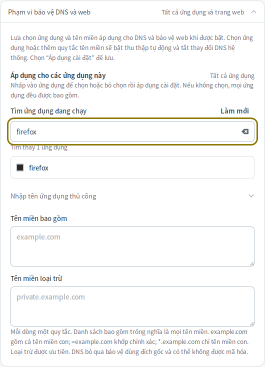 Quy tắc miền — Mudfish DNS 0.1.3 (Linux)