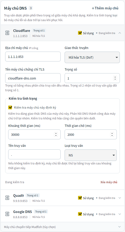 Cài đặt máy chủ DNS — Mudfish DNS 0.1.3 (Linux)