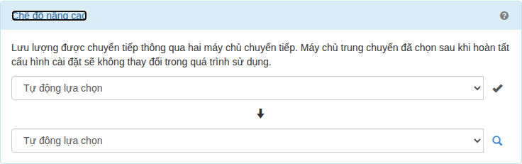Ảnh minh họa: Không có đề xuất đường đi ngắn nhất trong chế độ chọn máy chủ nâng cao