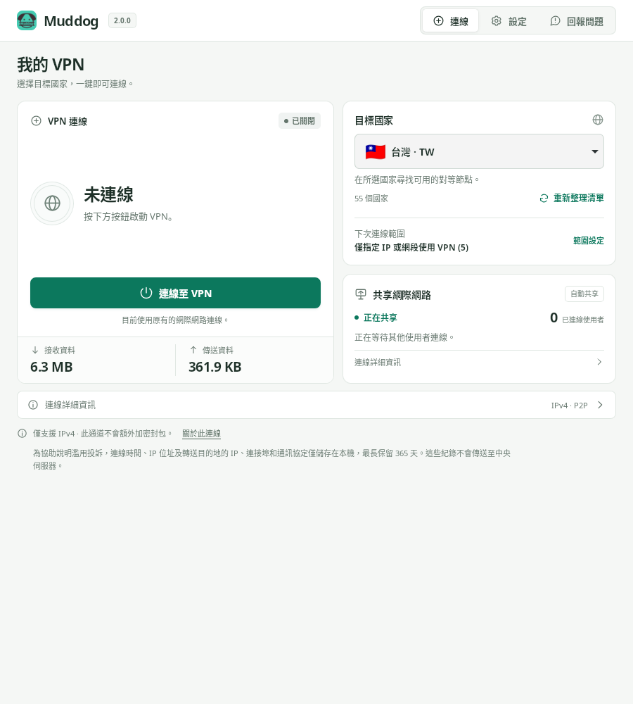 VPN 連線 — Muddog 2.0.0 (Linux)